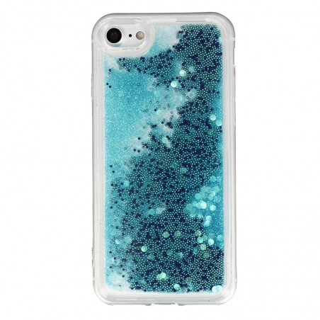 Coque Liquide Paillettes pour iPhone 7,8,SE (2020) et SE (2022) - Bleu