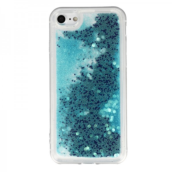 Coque Liquide Paillettes pour iPhone 7,8,SE (2020) et SE (2022) - Bleu