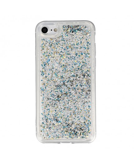 Coque Liquide Paillettes pour iPhone 7,8,SE (2020) et SE (2022) - Argent