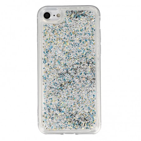 Coque Liquide Paillettes pour iPhone 7,8,SE (2020) et SE (2022) - Argent