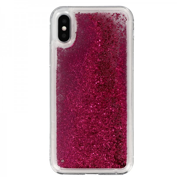 Coque Liquide Paillettes pour iPhone X et XS - Fushia