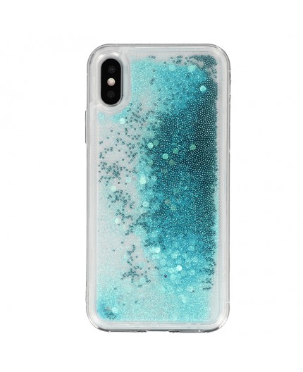 Coque Liquide Paillettes pour iPhone X et XS - Fushia