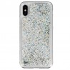 Coque Liquide Paillettes pour iPhone X et XS - Argent