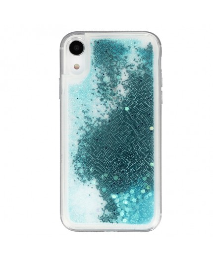 Coque Liquide Paillettes pour iPhone XR - Bleu