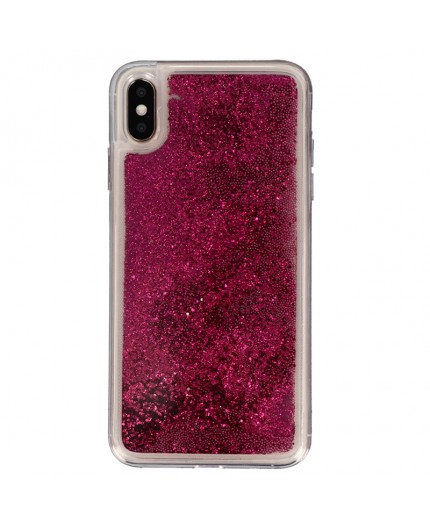 Coque Liquide Paillettes pour iPhone XS Max - Fushia