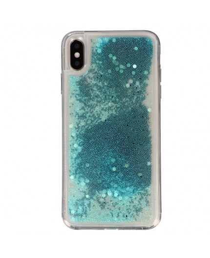 Coque Liquide Paillettes pour iPhone XS Max - Bleu