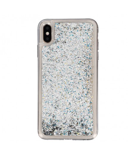 Coque Liquide Paillettes pour iPhone XS Max - Argent