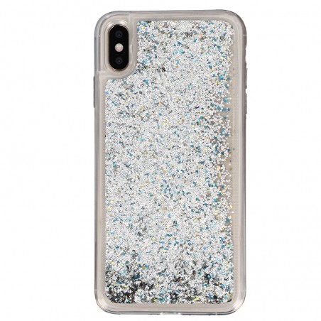 Coque Liquide Paillettes pour iPhone XS Max - Argent