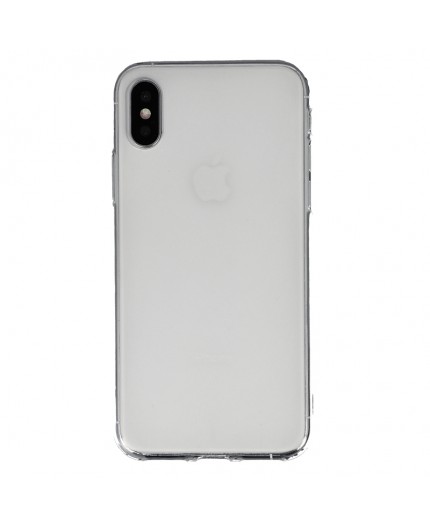 Coque Silicone Frost iPhone X et XS - Blanc Transparent