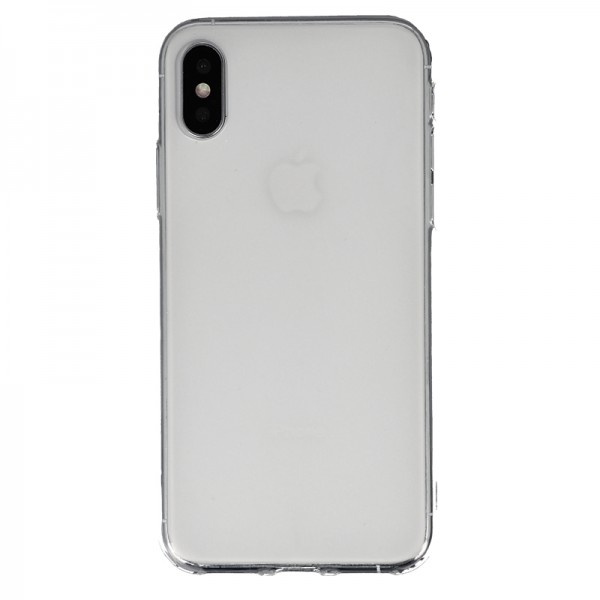 Coque Silicone Frost iPhone X et XS - Blanc Transparent