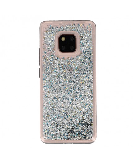 Coque Liquide Paillettes pour Huawei Mate 20 Pro - Argent