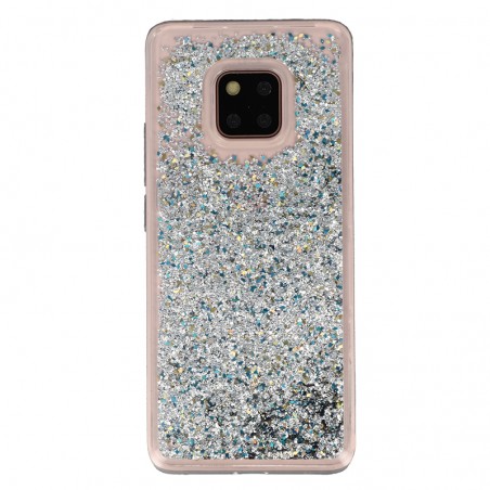 Coque Liquide Paillettes pour Huawei Mate 20 Pro - Argent