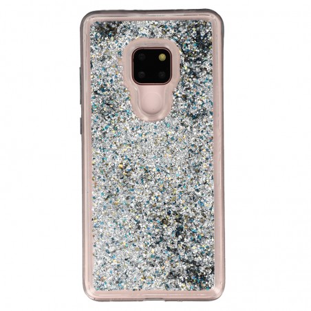 Coque Liquide Paillettes pour Huawei Mate 20 - Argent