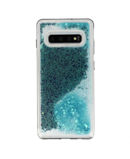 Coque Liquide Paillettes pour Samsung Galaxy S10 Plus (G975F) - Bleu