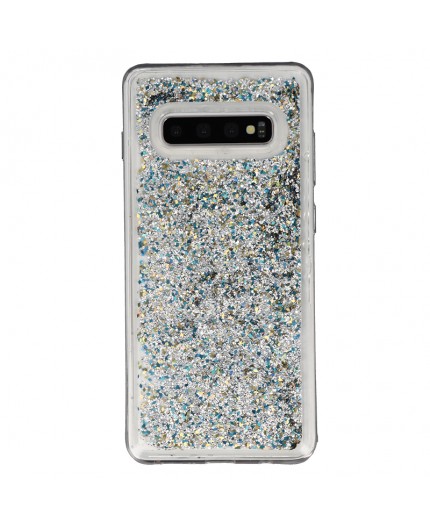Coque Liquide Paillettes pour Samsung Galaxy S10 Plus (G975F) - Argent