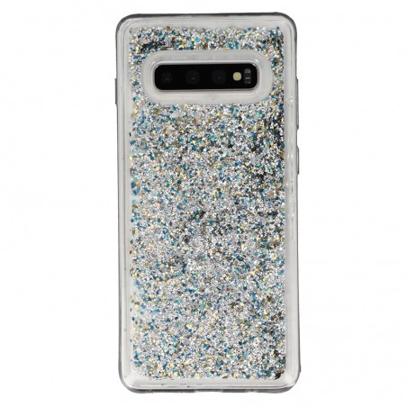 Coque Liquide Paillettes pour Samsung Galaxy S10 Plus (G975F) - Argent