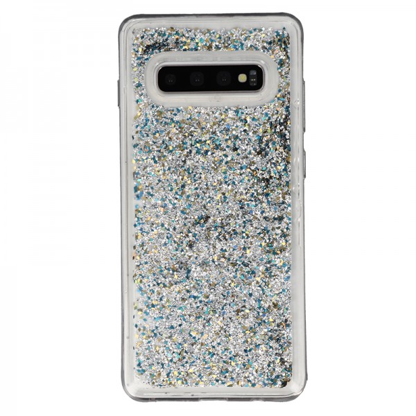 Coque Liquide Paillettes pour Samsung Galaxy S10 Plus (G975F) - Argent
