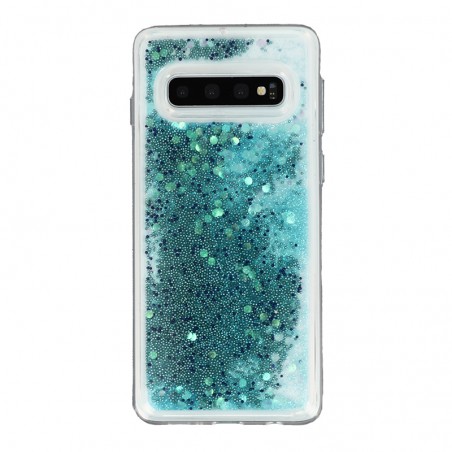 Coque Liquide Paillettes pour Samsung Galaxy S10 (G973F) - Bleu