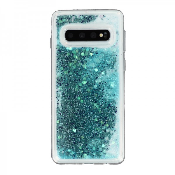 Coque Liquide Paillettes pour Samsung Galaxy S10 (G973F) - Bleu