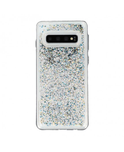 Coque Liquide Paillettes pour Samsung Galaxy S10 (G973F) - Argent