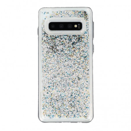 Coque Liquide Paillettes pour Samsung Galaxy S10 (G973F) - Argent