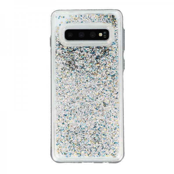 Coque Liquide Paillettes pour Samsung Galaxy S10 (G973F) - Argent