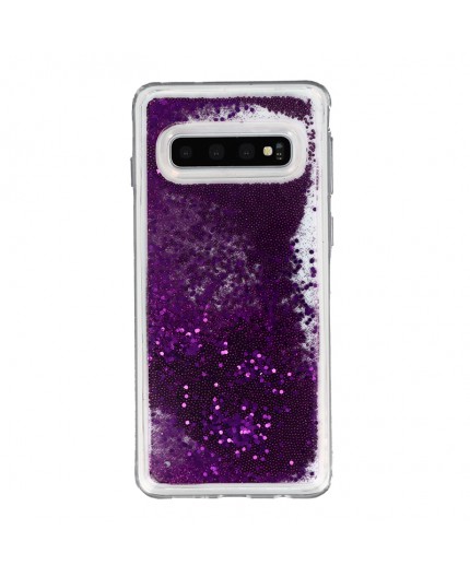 Coque Liquide Paillettes pour Samsung Galaxy S10 (G973F) - Violet