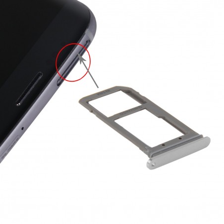 Tiroir Sim/SD Samsung Galaxy S7 Edge (G935F) - Blanc Perle