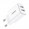 Prise Secteur 2 Ports USB (Charge Rapide) Usams - Blanc