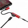Adaptateur (Charge Type C/Audio Type C/Jack) Usams - Noir/Rouge