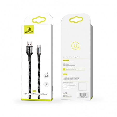Câble Type C (Synchronisation + Charge Ultra Rapide) Usams - Noir