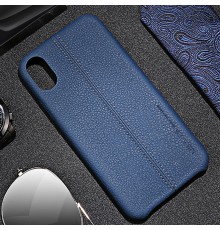 Coque de Protection style Cuir Usams pour iPhone X/Xs - Bleu
