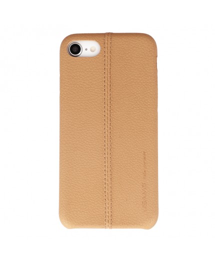 Coque de Protection style Cuir Usams pour iPhone 7,8,SE (2020) et SE (2022) - Marron clair