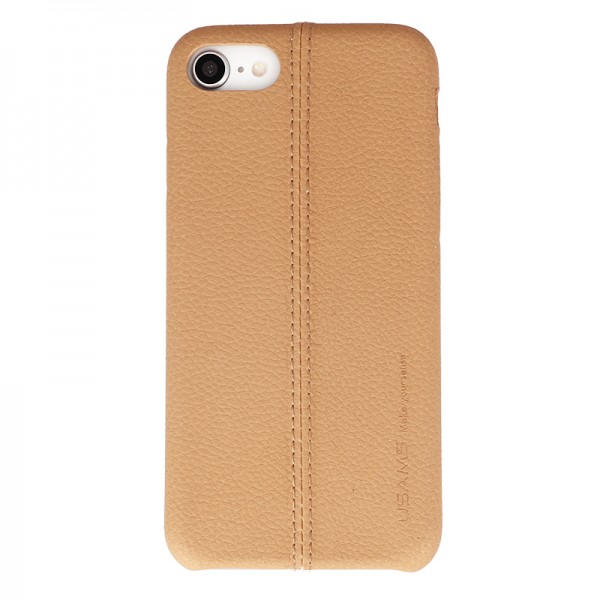 Coque de Protection style Cuir Usams pour iPhone 7,8,SE (2020) et SE (2022) - Marron clair
