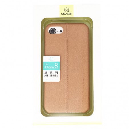 Coque de Protection style Cuir Usams pour iPhone 7,8,SE (2020) et SE (2022) - Marron clair