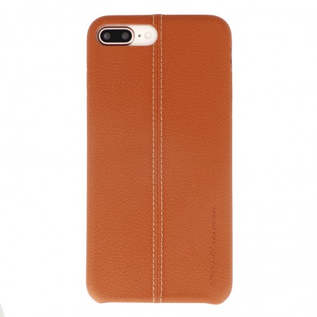 Coque de Protection style Cuir Usams pour iPhone 7 Plus et 8 Plus  - Marron