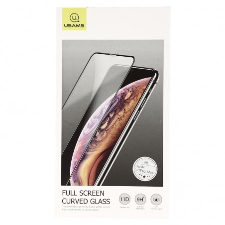 Film de Protection en Verre Trempé Intégral Usams pour iPhone 11 Pro Max et XS Max - Noir