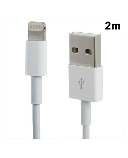 Câble Lightning de Chargement et Synchronisation iPhone /iPad/iPod - Blanc (2 M)