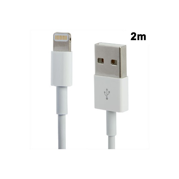 Câble Lightning de Chargement et Synchronisation iPhone /iPad/iPod - Blanc (2 M)