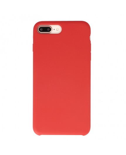 Coque Silicone Gomme intérieur façon velours iPhone 7 Plus et 8 Plus - Rouge