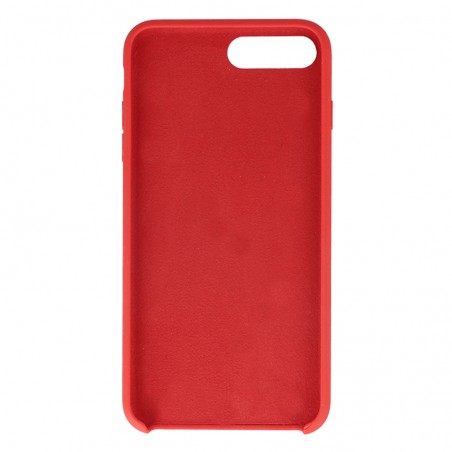 Coque Silicone Gomme intérieur façon velours iPhone 7 Plus et 8 Plus - Rouge