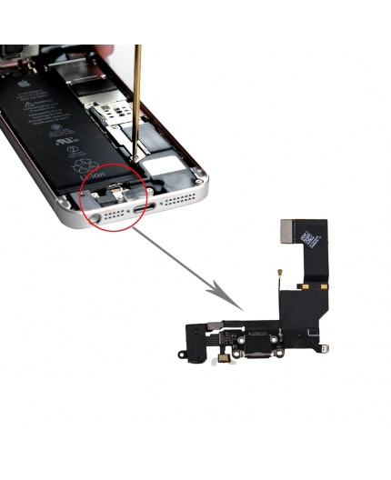 Nappe Connecteur de Charge iPhone SE - Noir