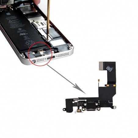 Nappe Connecteur de Charge iPhone SE - Noir