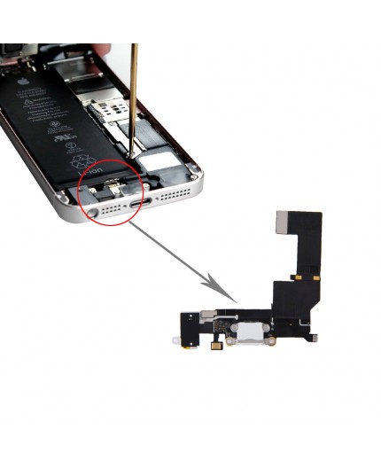Nappe Connecteur de Charge iPhone SE - Blanc