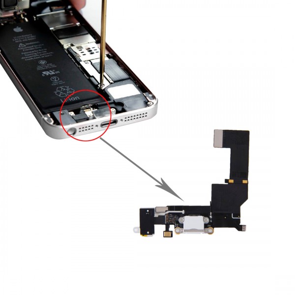 Nappe Connecteur de Charge iPhone SE - Blanc