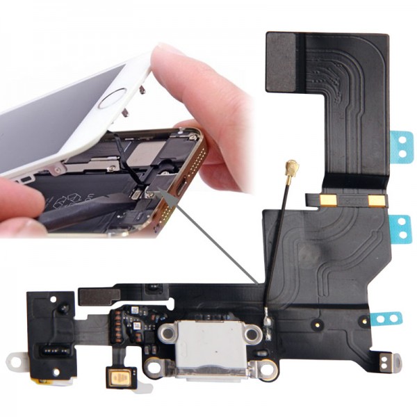 Nappe Connecteur de Charge iPhone 5S - Blanc
