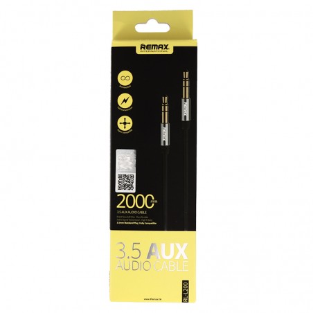Câble Jack/Jack 3,5 MM Remax 2 Mètres - Noir