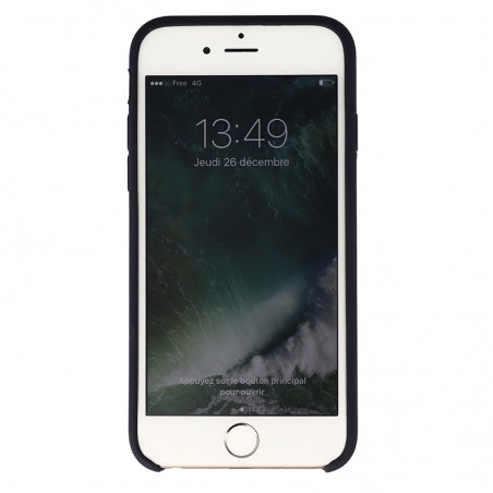 Coque Silicone Gomme intérieur façon velours iPhone 6 et 6S - Bleu Nuit