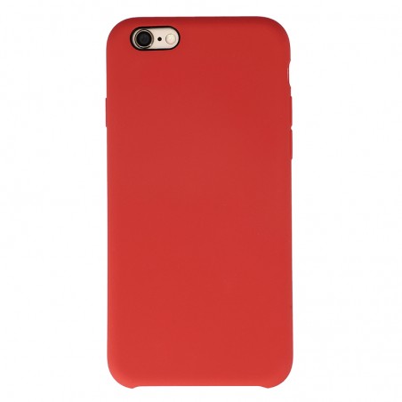 Coque Silicone Gomme intérieur façon velours iPhone 6 et 6S - Rouge