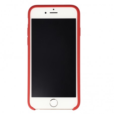 Coque Silicone Gomme intérieur façon velours iPhone 6 et 6S - Rouge